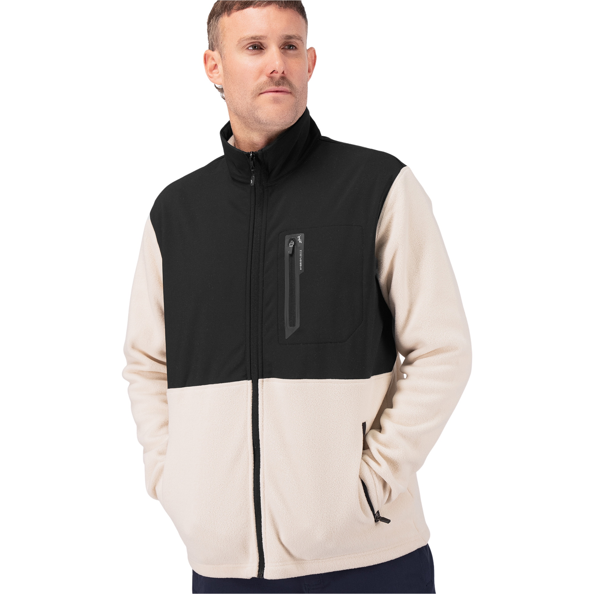 Zhik Herre Hybrid Fleece Jakke JKT-0035-M-CHK - Chalk